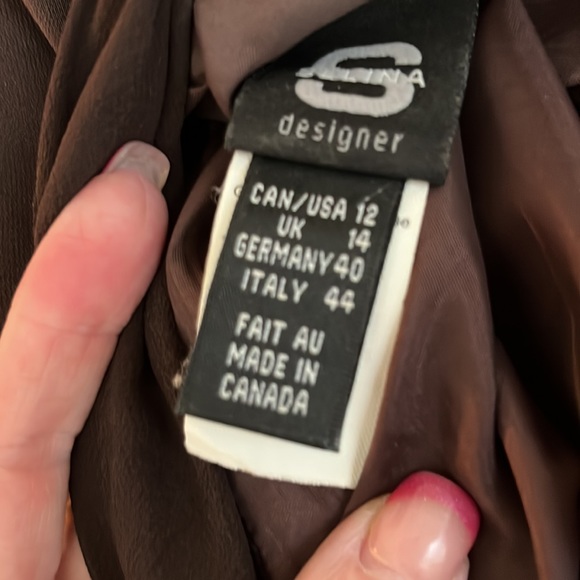 Brown formal gown . Size 12. Beautiful draping in the back. - Picture 5 of 8